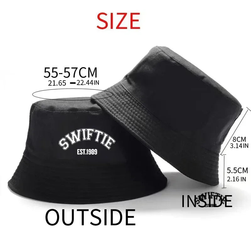 Wholesale Hot Sale Bucket Hat Print 1989 Summer Cotton Sun Beach Hat