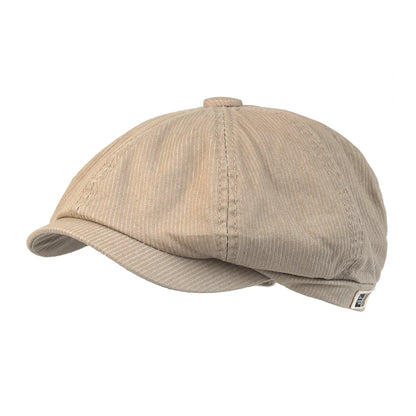 Stripe Newsboy Cap Peaky Casual Octagonal Hat