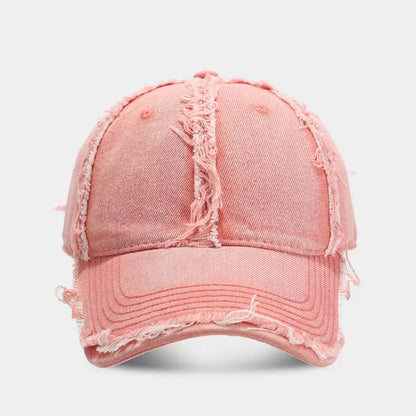 Spring Summer Denim Rough Edge Soft Top Baseball Cap
