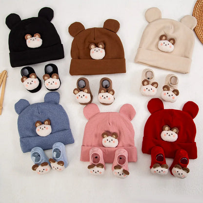 Autumn Winter Cute Bear Baby Turban Hats