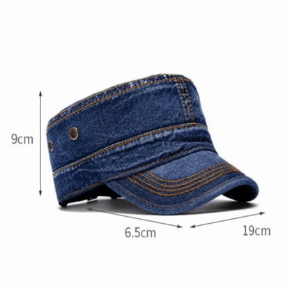 Casual Washed Cotton Peaked Visor Hat Flat Top Adjustable Trucker Hat