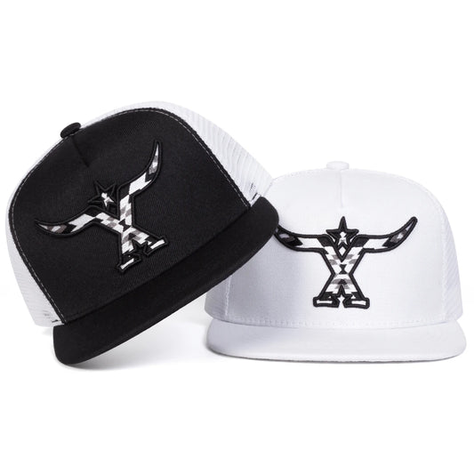 Unisex Ox Horn Embroidery Hip-hop Net Hats Spring Summer