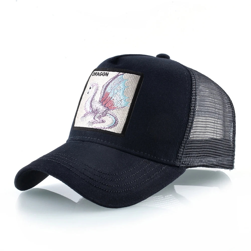 Embroidery Dragon Baseball Cap Men Outdoor