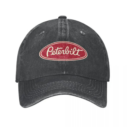 Peterbilt Truck Car Racing Vintage Baseball Cap Vintage Distressed Denim Snapback Hat