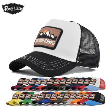 Brand Letter Mesh Breathable Hat Women Men Embroidery Baseball Cap