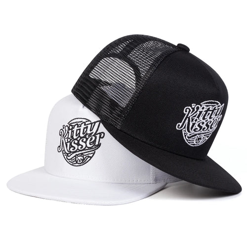Unisex Kitty Kisser Letter Embroidery Hip-Hop Net Hats