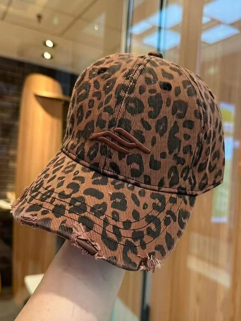 Leopard Print Baseball Cap Unisex Sports Cap for Women Men