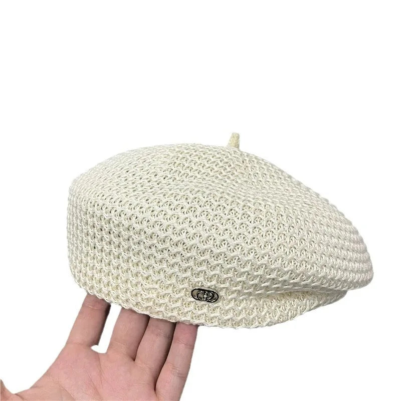 Black Beret Hat For Women - Japanese Style Slimming Face Fashion Cap