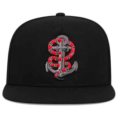 Anchor Snake Embroidery Baseball Cap Summer Outdoor Sun Hat Hip Hop