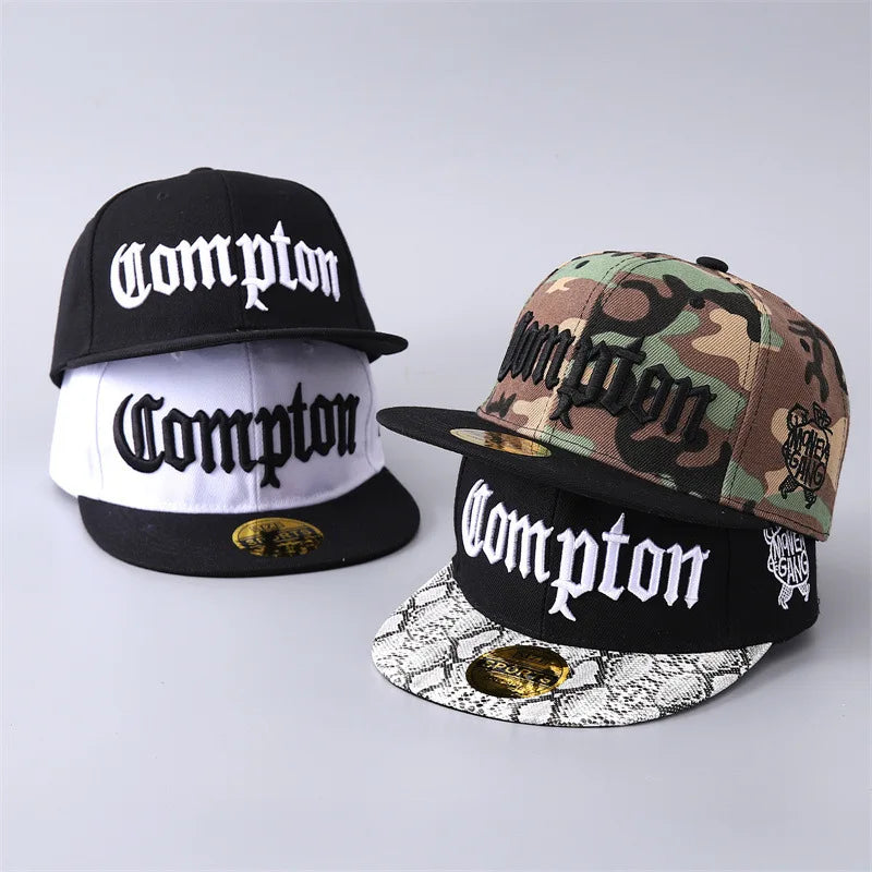 Cross Border Hot Selling in Europe and America Compton Baseball Cap Korean Style Brim Camouflage Hat