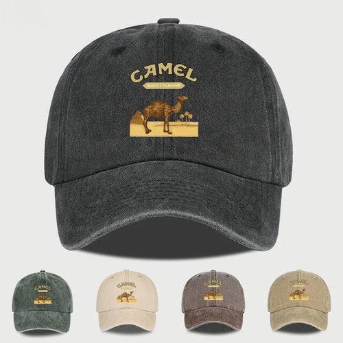 Camel Print Baseball Cap Classic Minimalist Retro Style Breathable Soft Fabric Perfect Daily Wear Adjustable