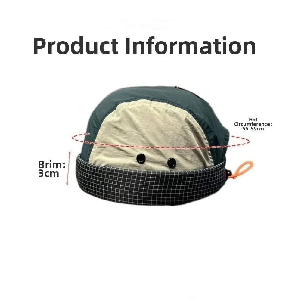 Adjustable Anti-UV Beanies Hat Solid Color Brimless Cap Men
