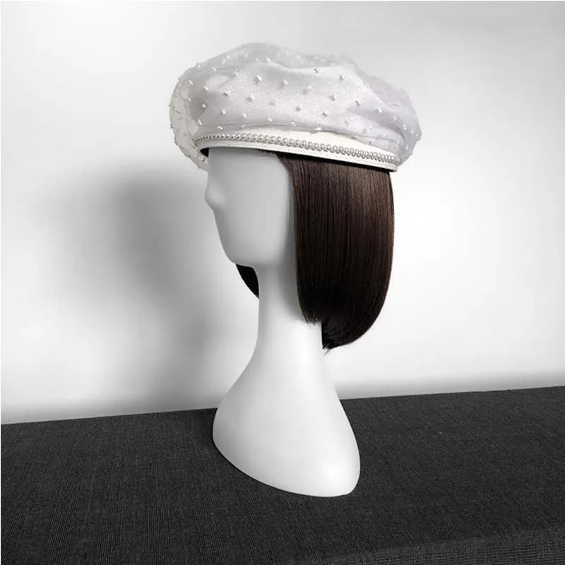 Women's Summer Thin Hollow Lace Beret French Retro Painter Hat