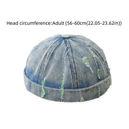 Broken Denim Docker Cap Cotton