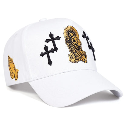 Unisex Cross Embroidery Baseball Caps Spring Autumn Outdoor Adjustable Casual Hats Sunscreen Hat Sports Cap