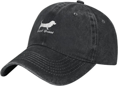 Basset Hound Dog Silhouette Cotton Baseball Cap Casual Outdoor