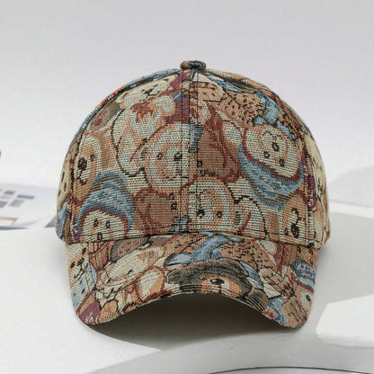 Fashion Trend Full Print Cartoon Cute Bear Baseball Cap
