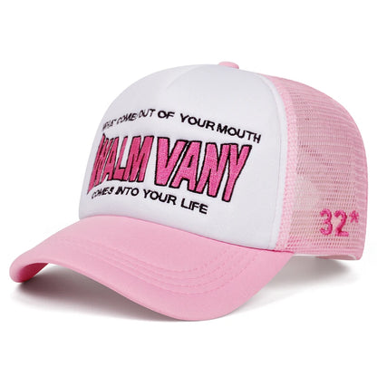 Mesh Hat Wam Vany Side Lipprint Embroidery Outdoor Leisure Sports