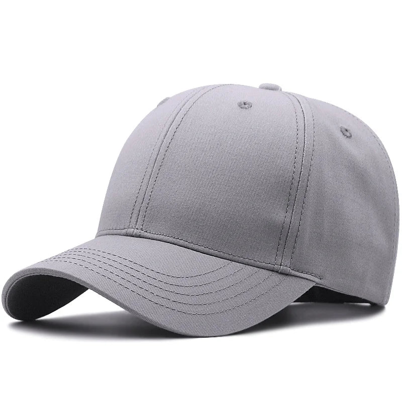 Adult Hard Cotton Big Size Baseball Hat Woman Solid Color Sun Cap Hiphop Man