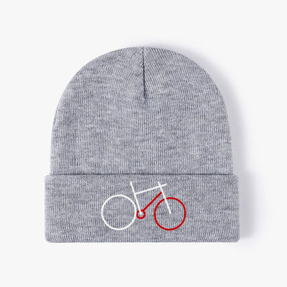 Bicycle Graphic Beanie Warm Knit Skull Cap