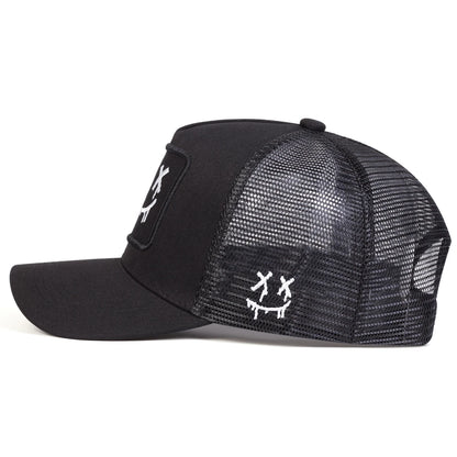 Unisex XX Smiling Face Embroidery Baseball Net Caps Outdoor Adjustable Casual Hats Sunscreen Hat