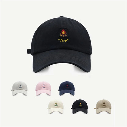 Women's Men's Cartoon Label Embroidery Baseball Cap Fashion Solid Color Dad Hat