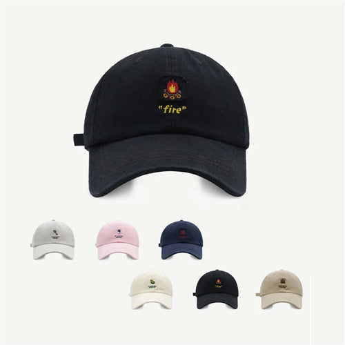 Women's Men's Cartoon Label Embroidery Baseball Cap Fashion Solid Color Dad Hat