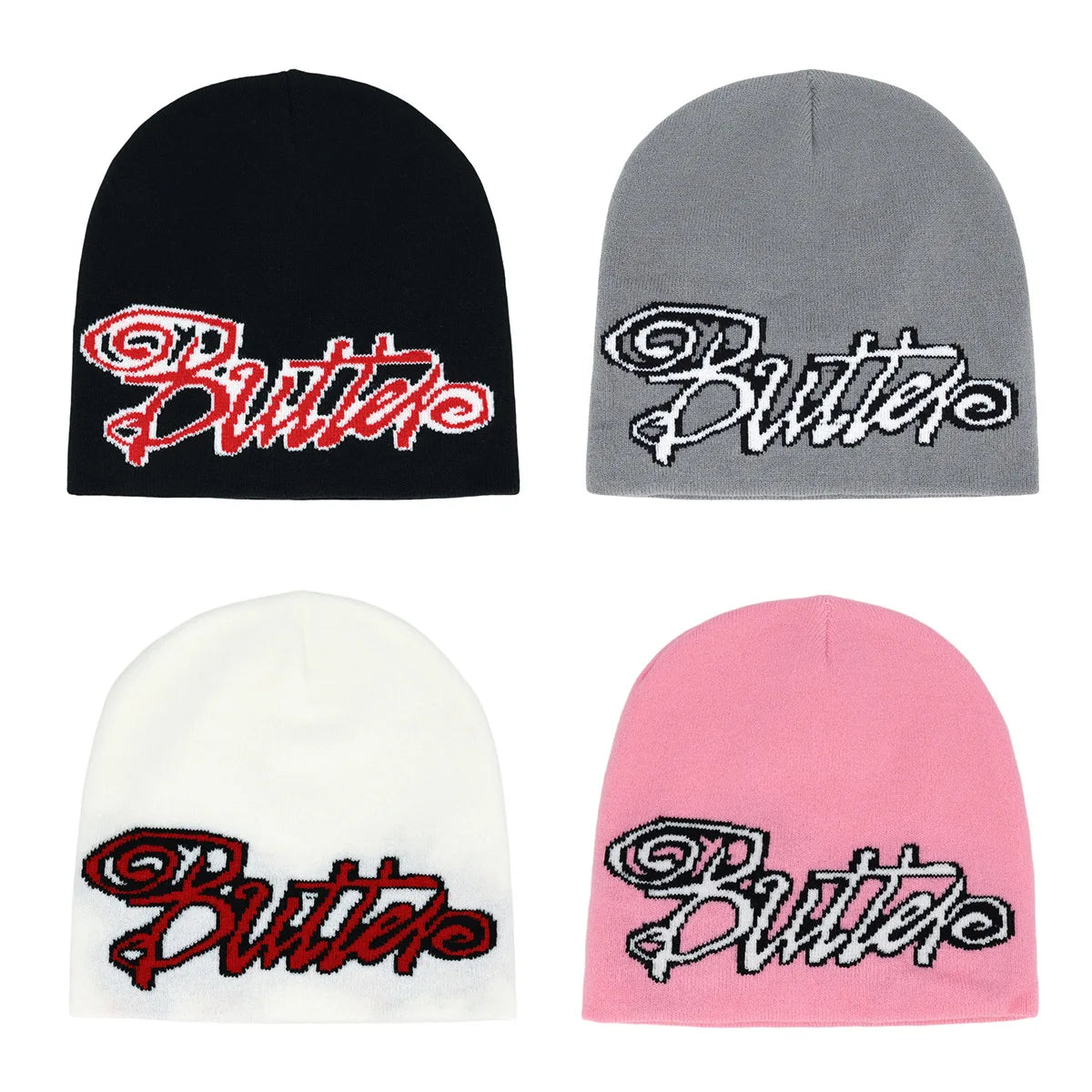 Y2k Letter Butter Knit Hats Skullies Beanies Autumn Winter Warm Hat