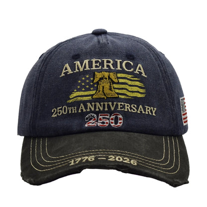 USA 250th Anniversary Letter Embroidered Baseball Cap