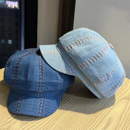 Women's Retro Japanese Cowboy Octagonal Hat