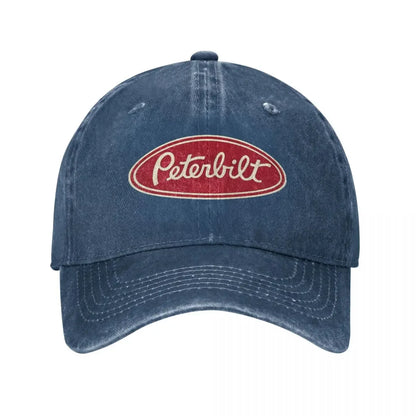 Peterbilt Truck Car Racing Vintage Baseball Cap Vintage Distressed Denim Snapback Hat