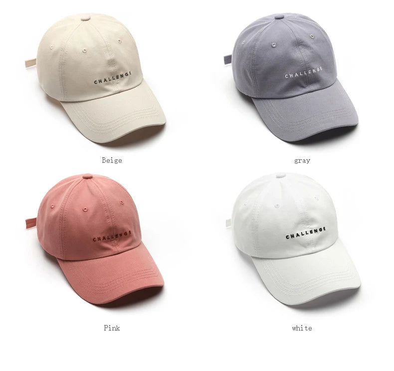 Summer Baseball Cap Women Men Letter CHALLENGE Trucker Hat Hip Hop Snapback Caps Outdoor Sun Hat