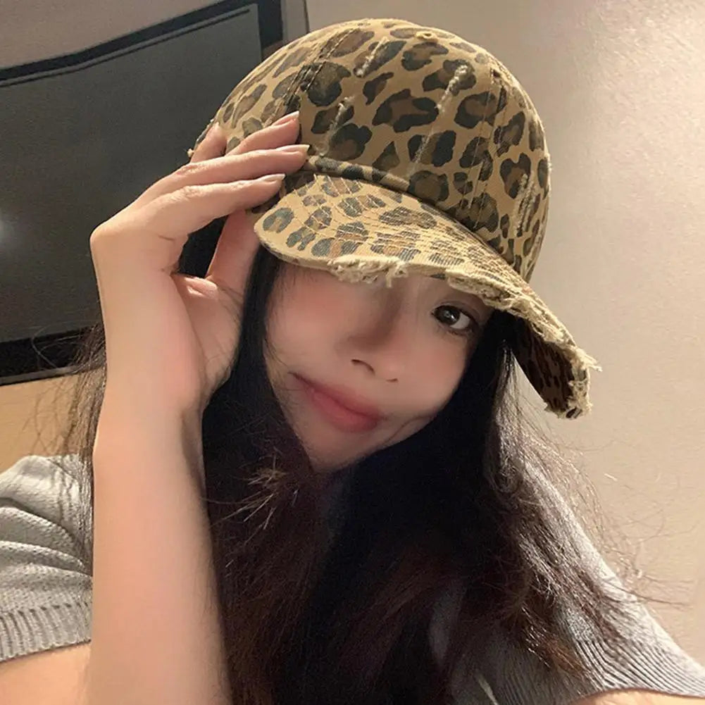 Unisex Leopard Print Baseball Caps Spring Autumn Outdoor