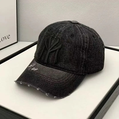 New Unisex Letter Embroidery Hole Denim Baseball Caps Spring Autumn Outdoor