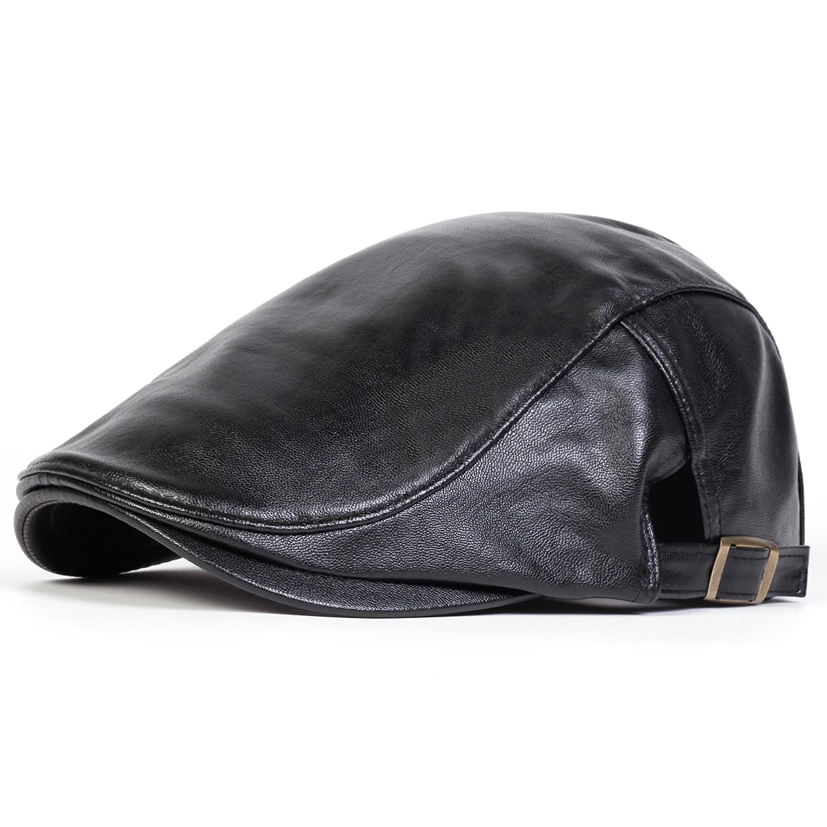 Men Retro Pu Leather Newsboy Caps Painters Hats