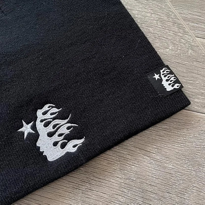 Patch Print Beanie Black Cap