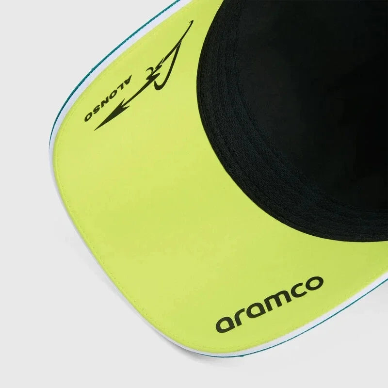 Aston Martin Motorsport Man Racing Hat Fernando Alonso Signature Print Baseball Cap