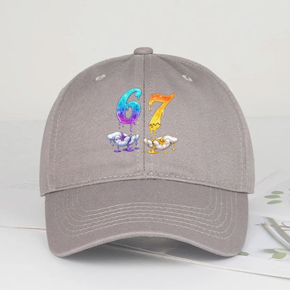 Colorful Dripping Number 67 Print Baseball Cap