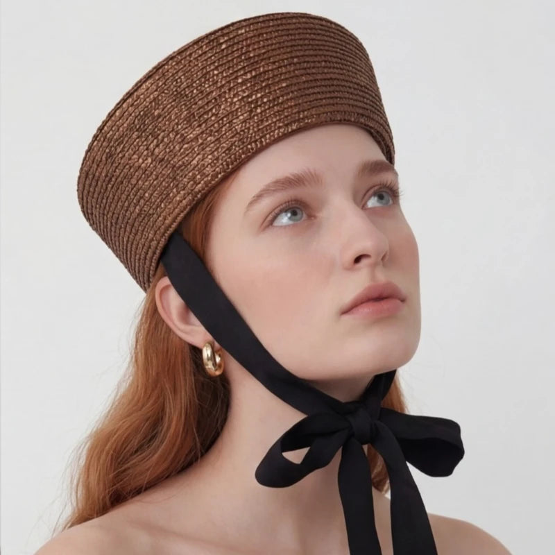 2026 French Beret Hat Women 100% Straw Summer Sun Hat