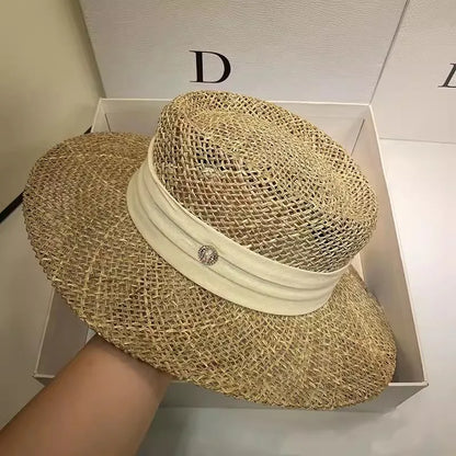 Sun Protection Straw Hat French Elegant Outdoor Beach Travel