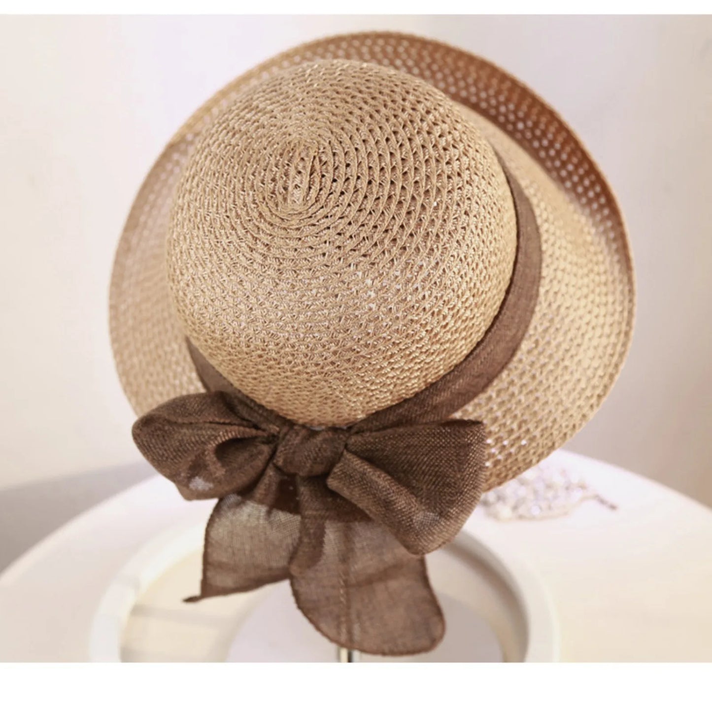 Women's Linen Straw Hat Summer Breathable Sunscreen Hats