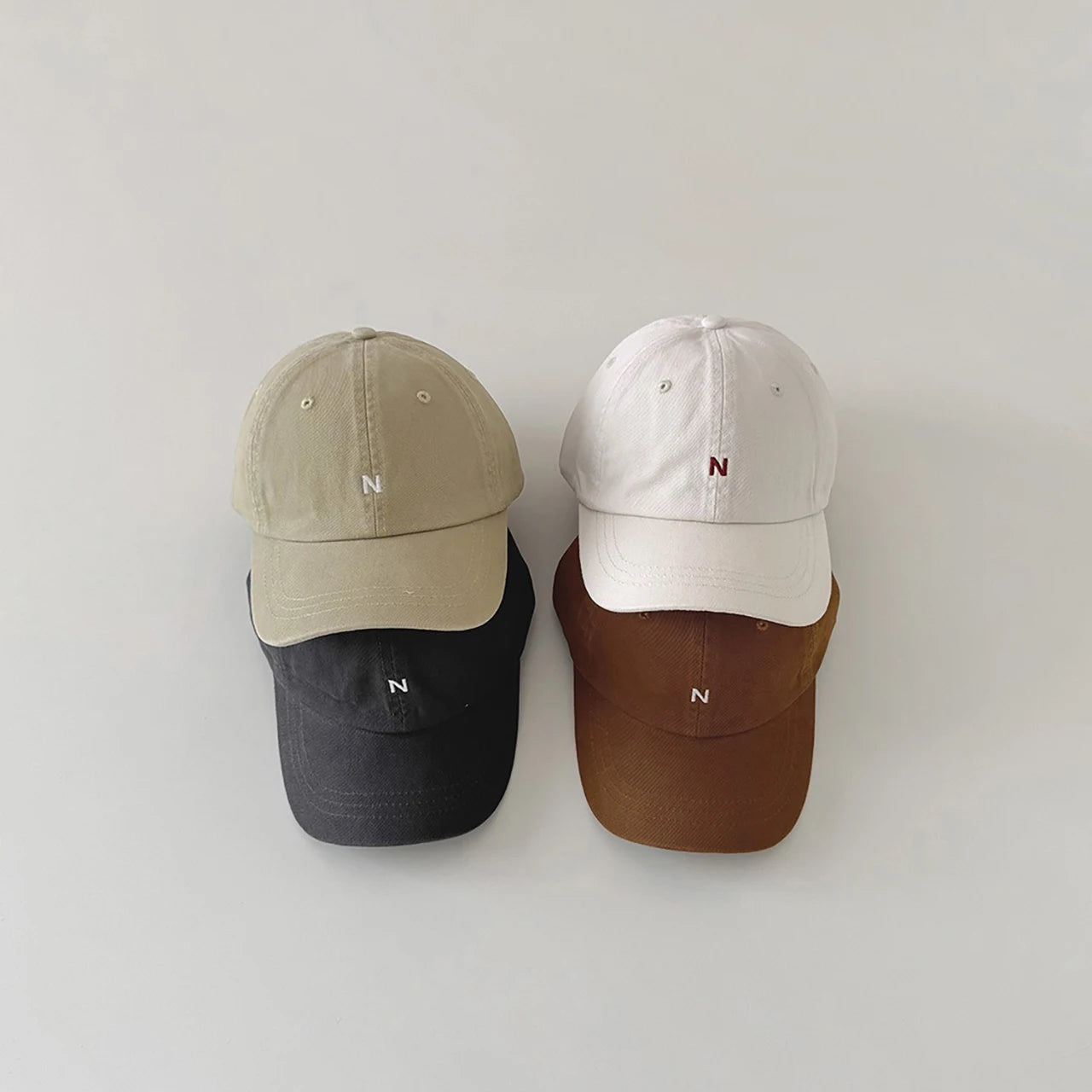N-Letter Baby Peaked Hat Solid Color Children Duck Tongue Cap