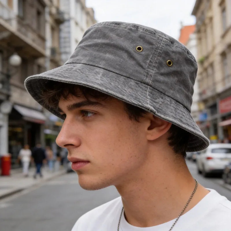 Vintage Washed Style Fisherman Hat for Men Caps Women Summer