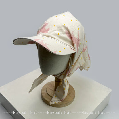 Korean Plaid Butterfly Horse Bandhnu Visors Hats