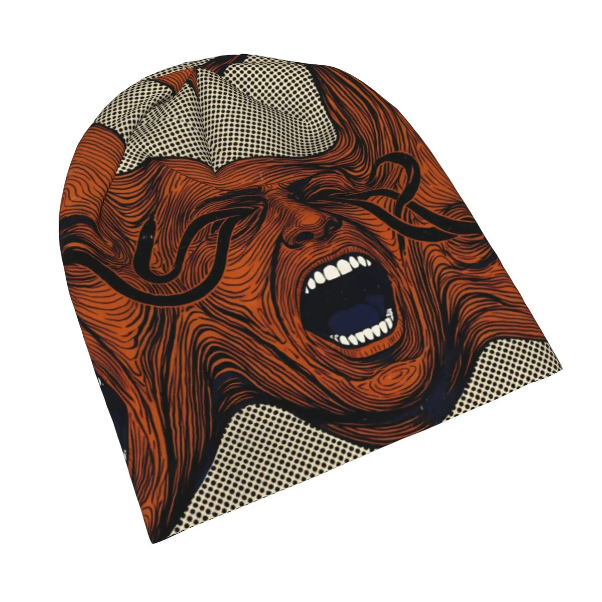 Brown Eye Repeat Pattern Bonnet Hats