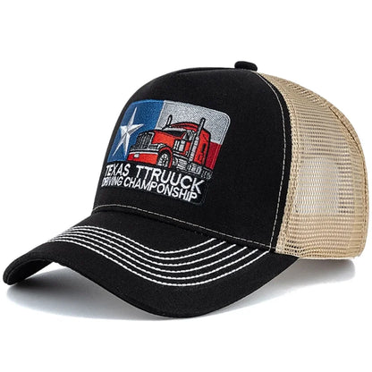 Unisex Baseball Cap Texas Embroidered Mesh Hat Cap For Men Women