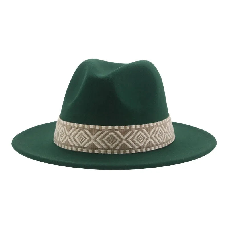 Panama Hat Western Cowboy Hats For Women Solid Big Brim Casual Fedoras Men Women