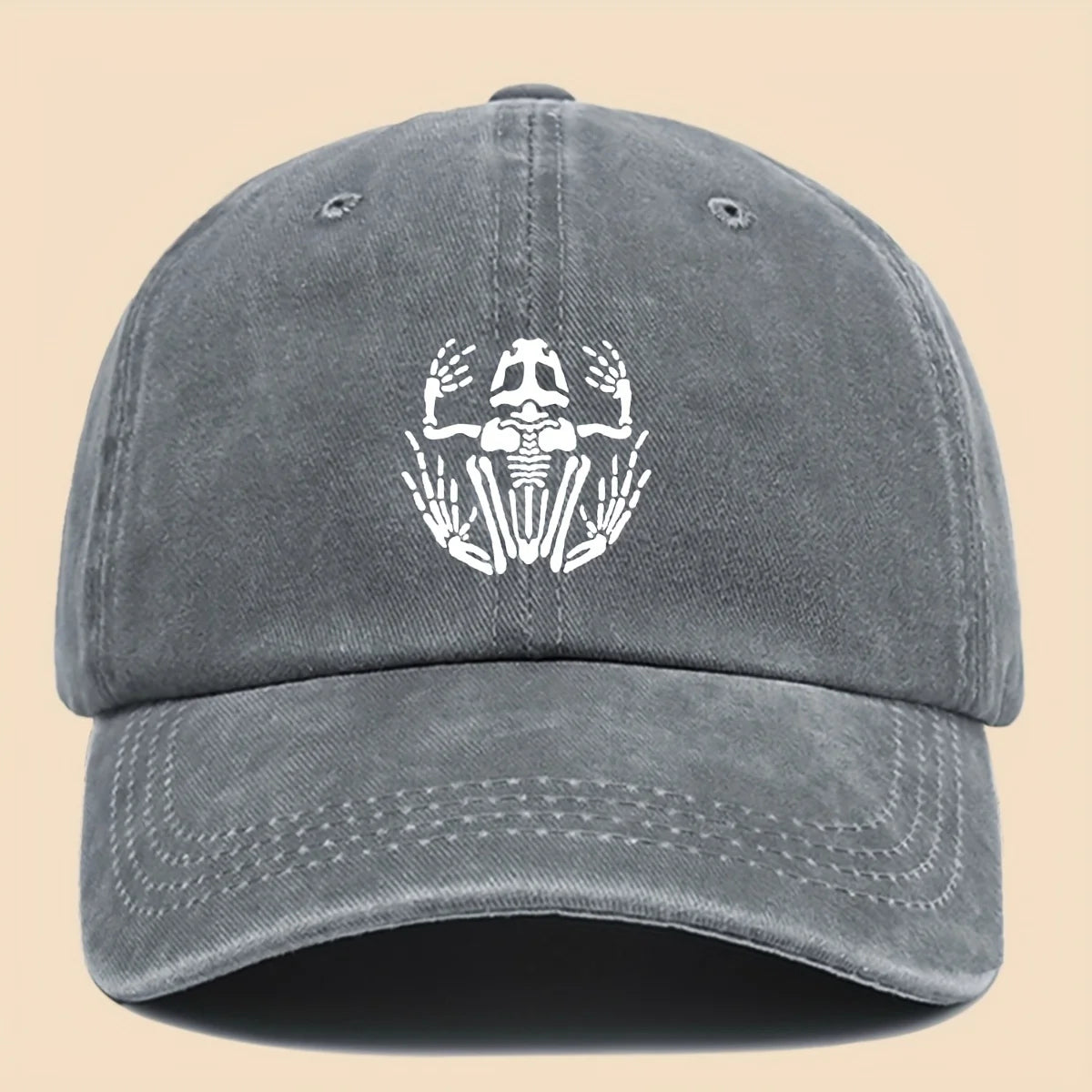 Skeleton Frog Printed Baseball Hat for Men and Women