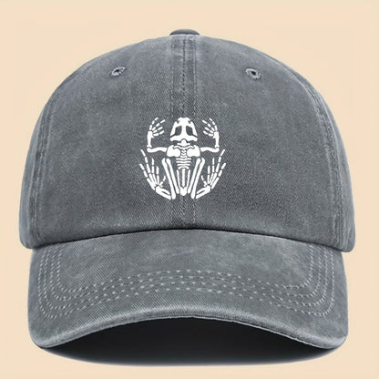 Skeleton Frog Printed Baseball Hat for Men and Women