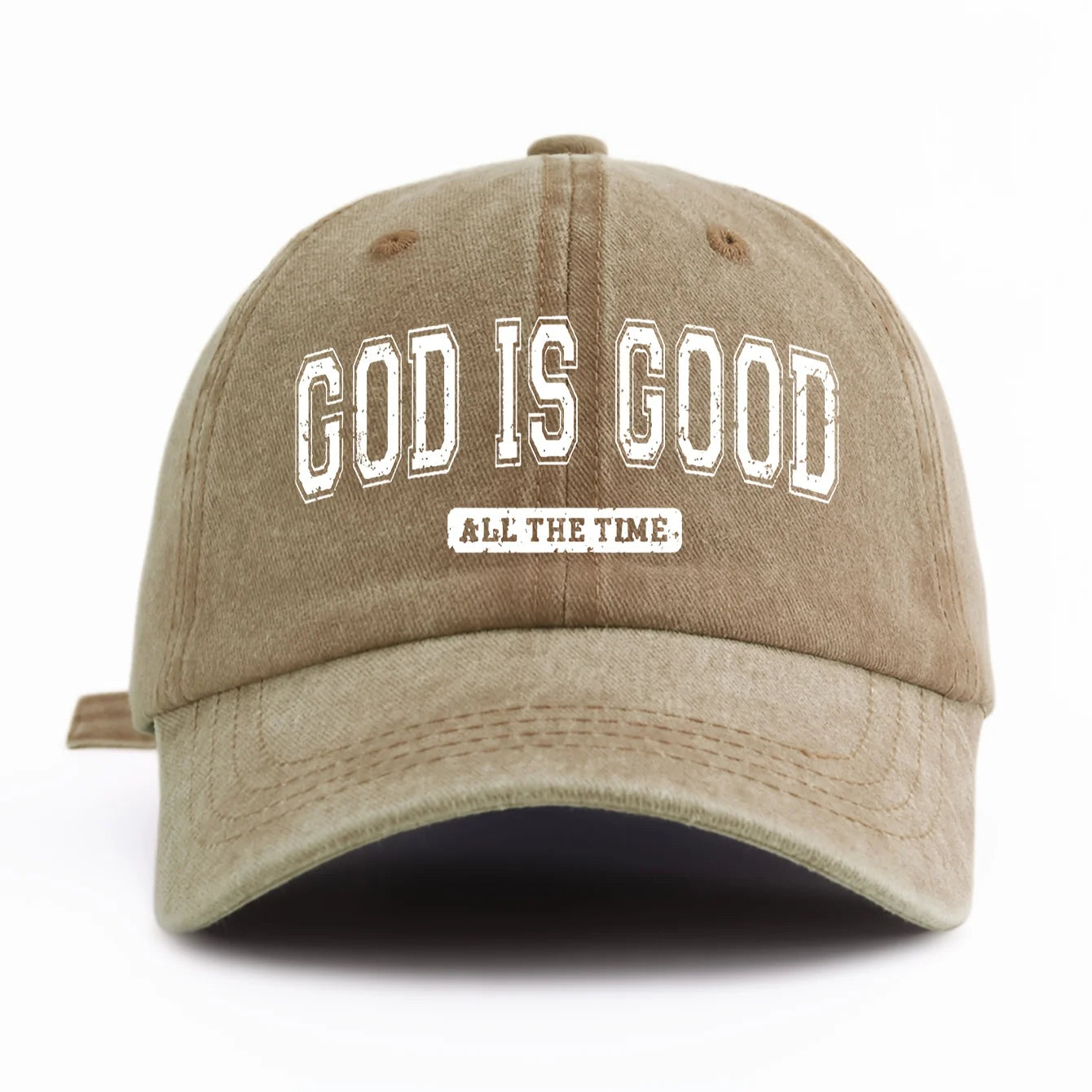 God Is Good Printed Water Washed Baseball Hat Simple